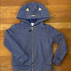CrewCuts size 8 navy cat hoodie